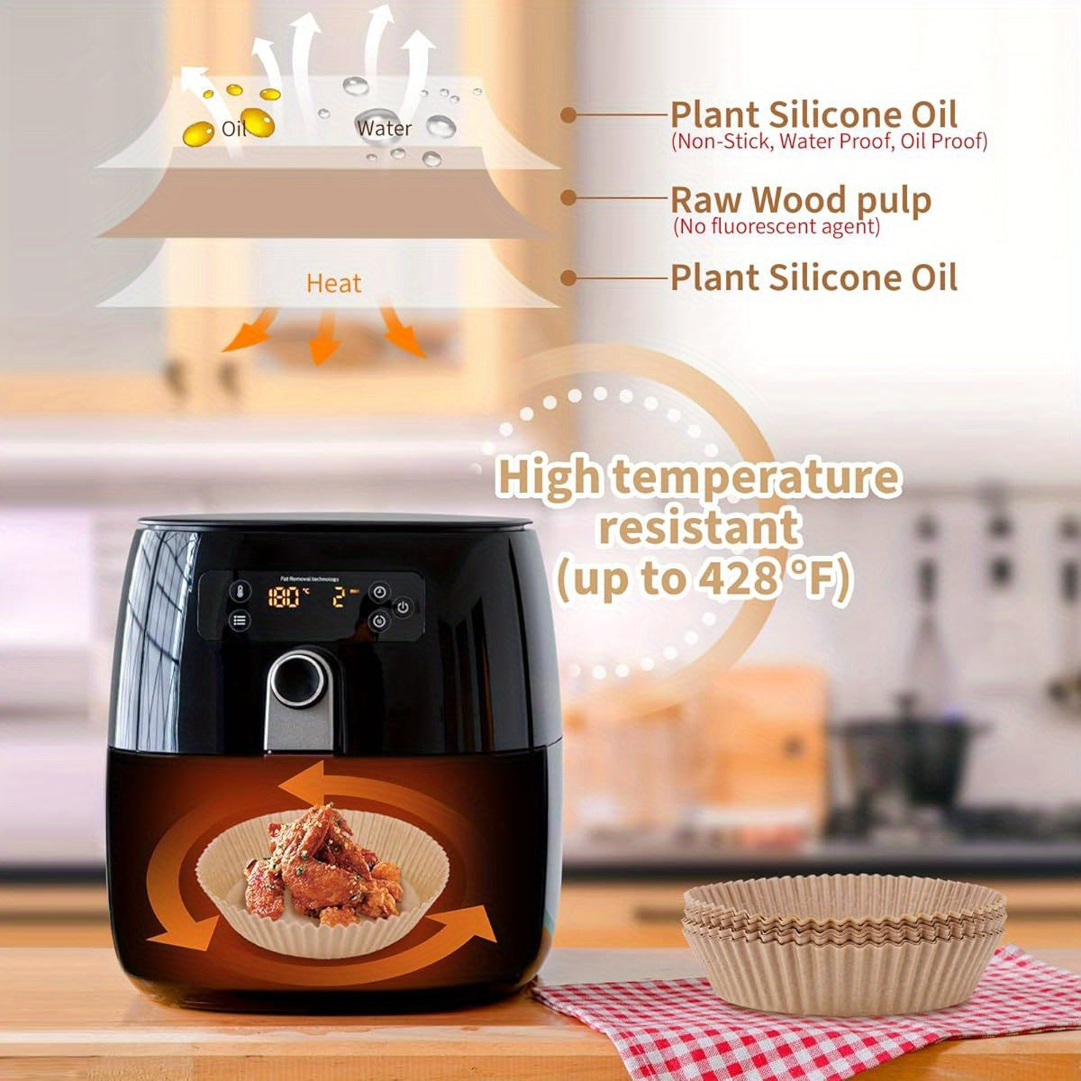 Air Fryer Disposable Paper Liner, 100pcs Air Fryer Airfryer Parchment Paper Liners Round, Non- stick Grease Proof Bakery Baking Paper for Air Fryer Basket Roasting, Oil- proof, Food Gra plants live clearance sale vegetable seeds seeds hosta plants plants
