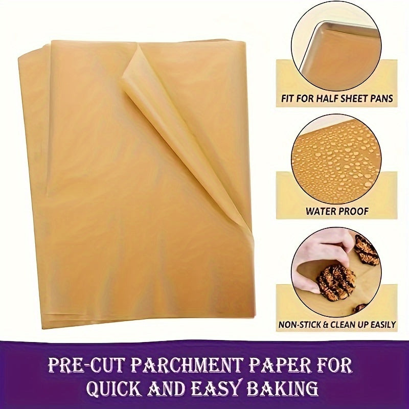 50pcs Pre-Cut Non-Stick Parchment Paper Baking Sheets - 9 x 13 Inch, High-Quality for Baking, Cooking, Grilling, Air Fryer, Steaming, Perfect for Thanksgivin