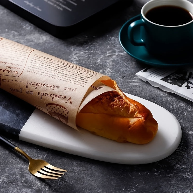 5-metre roll of retro newspaper pattern silicone oil paper, non-stick, high-temperature resistant baking tray oil paper, bread paper, can be cut to any size.