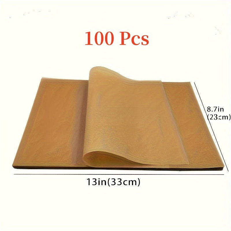 100pcs Pre-Cut Parchment Paper Baking Sheets Unbleached Non-Stick, Half Sheet Pan Size - For Baking, Cooking, Grilling, Air Fryer, Steaming, Deep Fryer - Perfect For Home Bakers & Kitchen Enthusiasts (9*13in)
