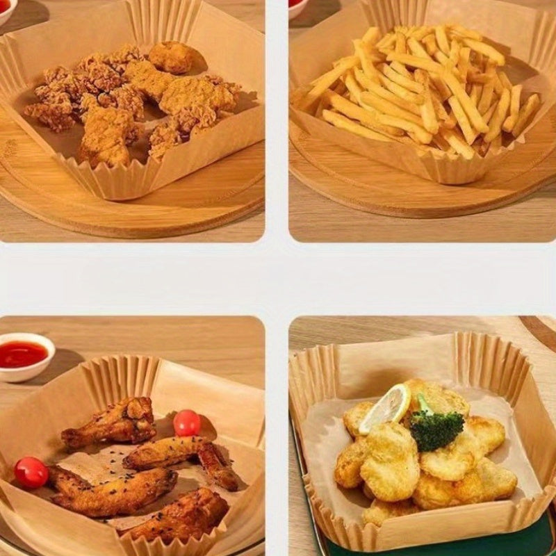 100pcs Heavy-Duty Non-Stick Baking Sheets, Oven & Air Fryer Liners, Cookie, Pizza, Pastries - Easy Cleanup, Even Heat Distribution, Kitchen Paper Mats for Baking, Roasting, Broiling - Compatible with Ovens, Air Fryers, Convection Ovens, Air Fryer
