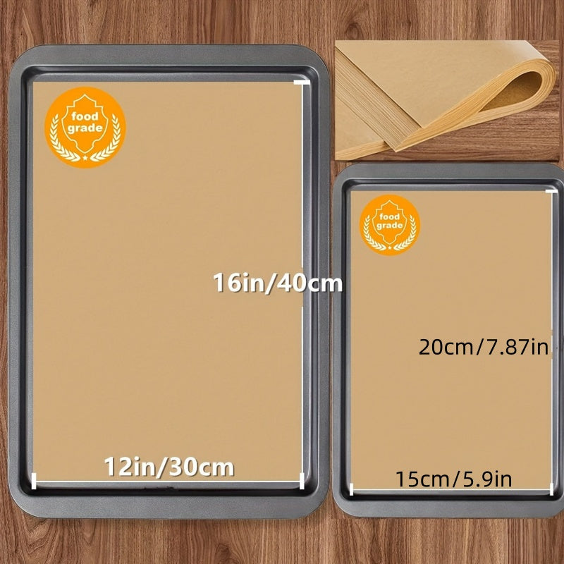 100pcs Premium Non-Stick Parchment Paper Sheets Pre-Cut, Baking Liners for Fast, Easy Clean-Up Ideal for Baking, Grilling, Steaming & More