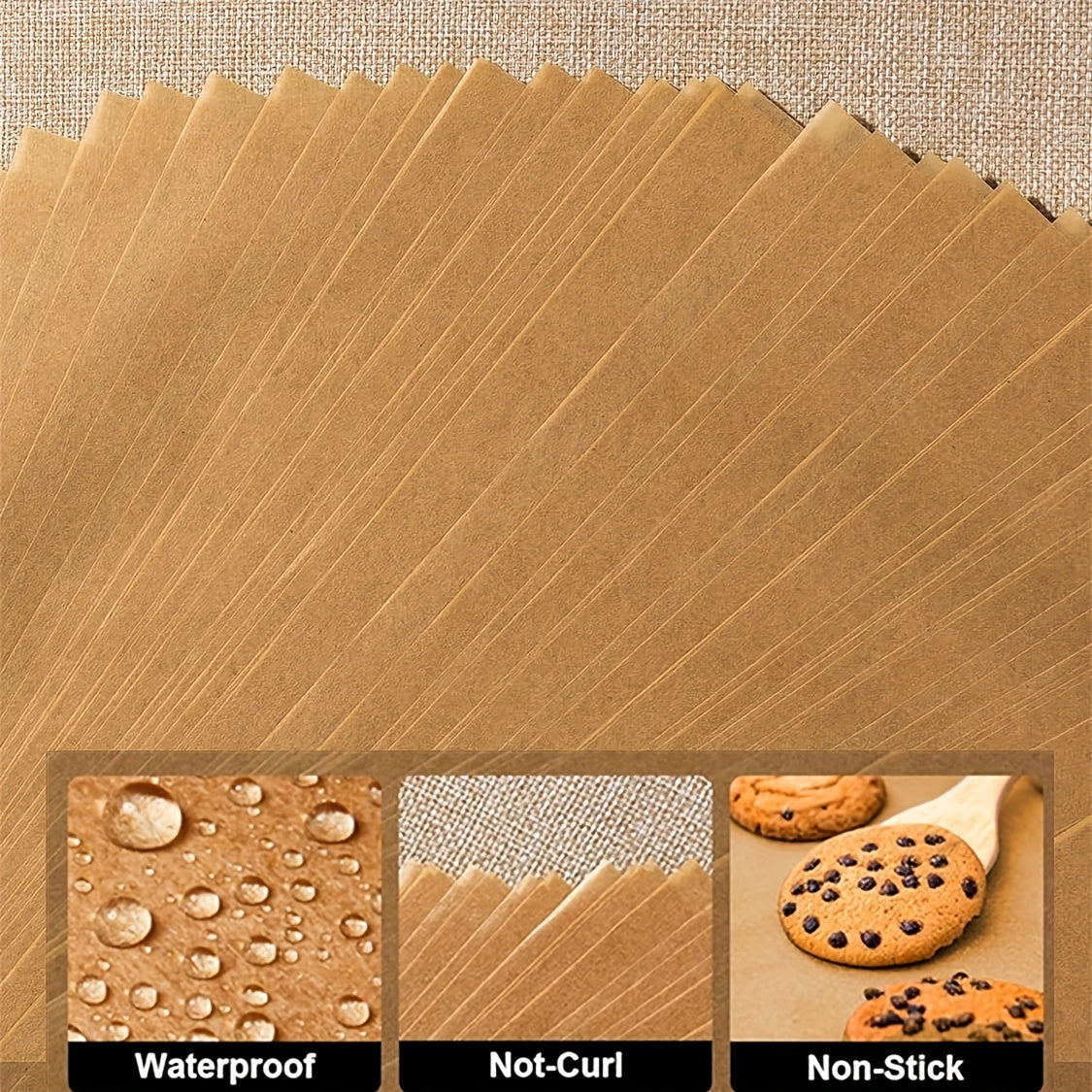 100pcs Premium Non-Stick Parchment Paper Sheets Pre-Cut, Baking Liners for Fast, Easy Clean-Up Ideal for Baking, Grilling, Steaming & More
