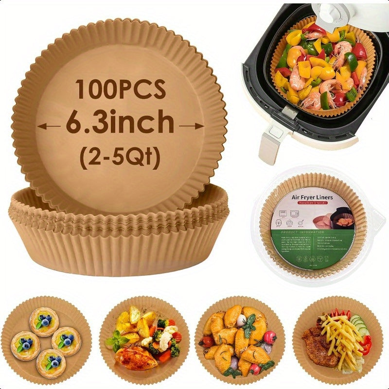 100pcs Air Fryer Parchment Paper Liners - Nonstick Grease-Proof Disposable Baking Sheets, 6.3 Inch Round Food Grade Liners with Raised Edges for Oven, Microwave, Steamer - Healthy Oilpr plants live clearance sale vegetable seeds seeds hosta plants plants