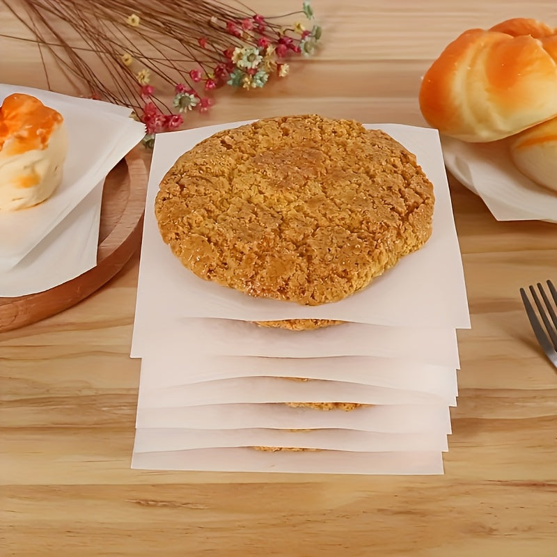 100 High-quality Non Stick Meat Paper Cubes, Food Grade, Oil And Water Resistant, Suitable For Hamburger Cake Separation, Baking, Grilling, Cake, Freezing, Candy Packaging, Multi-purpose Use