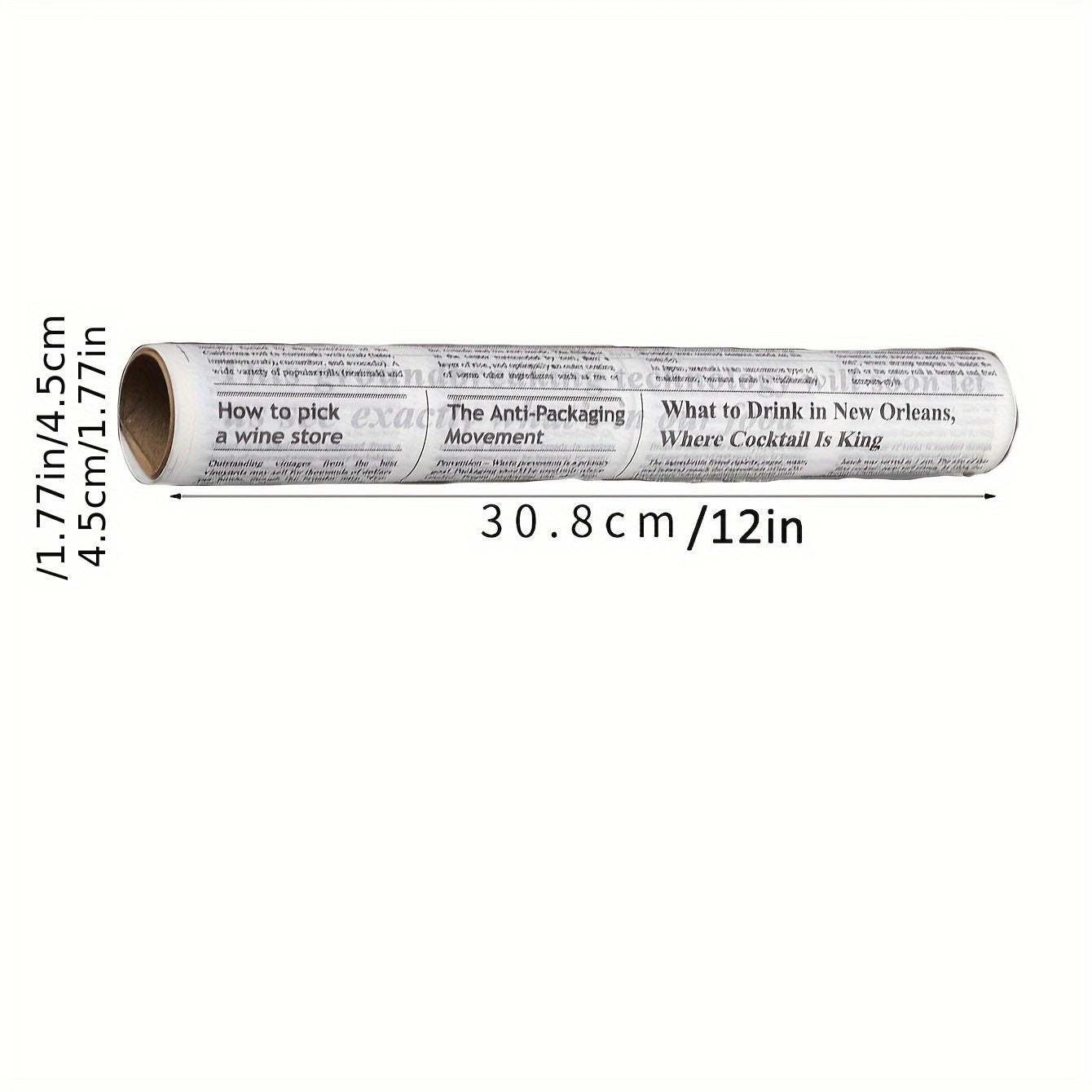 5-metre roll of retro newspaper pattern silicone oil paper, non-stick, high-temperature resistant baking tray oil paper, bread paper, can be cut to any size.