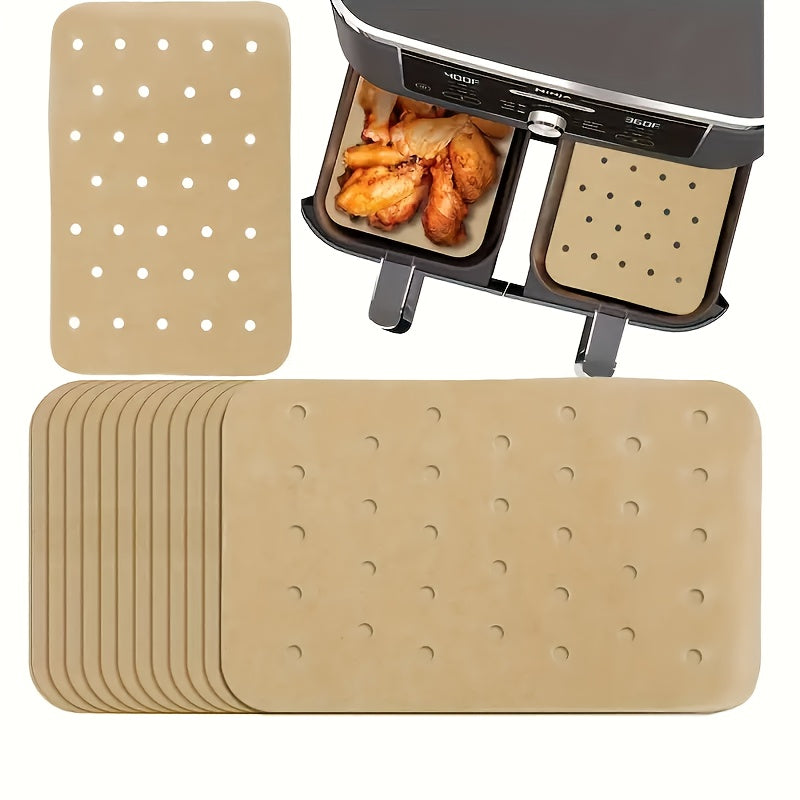 100pcs Non-Stick Rectangular Parchment Paper Liners 5.5x8in - Disposable Air Fryer Liners, Baking Paper Oil-Proof, with Perforated Steamer Liners for Oven, Air Fryer, Steamer, Kitchen Utensils, Kitchen Accessories, Home Kitchen Supplies