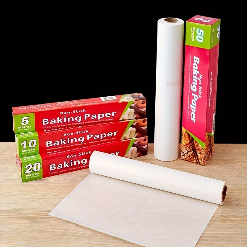 1 Roll Parchment Paper - Non-Stick Heat-Resistant Air Fryer Baking Liner, Pre-Cut Round Sheets for Oven, Microwave, Grilling | Reusable Safe Cooking Paper for Easy Cleanup, Kitchen Accessory (Compatible with Air Fryer, Baking, BBQ), Airfryer Paper,