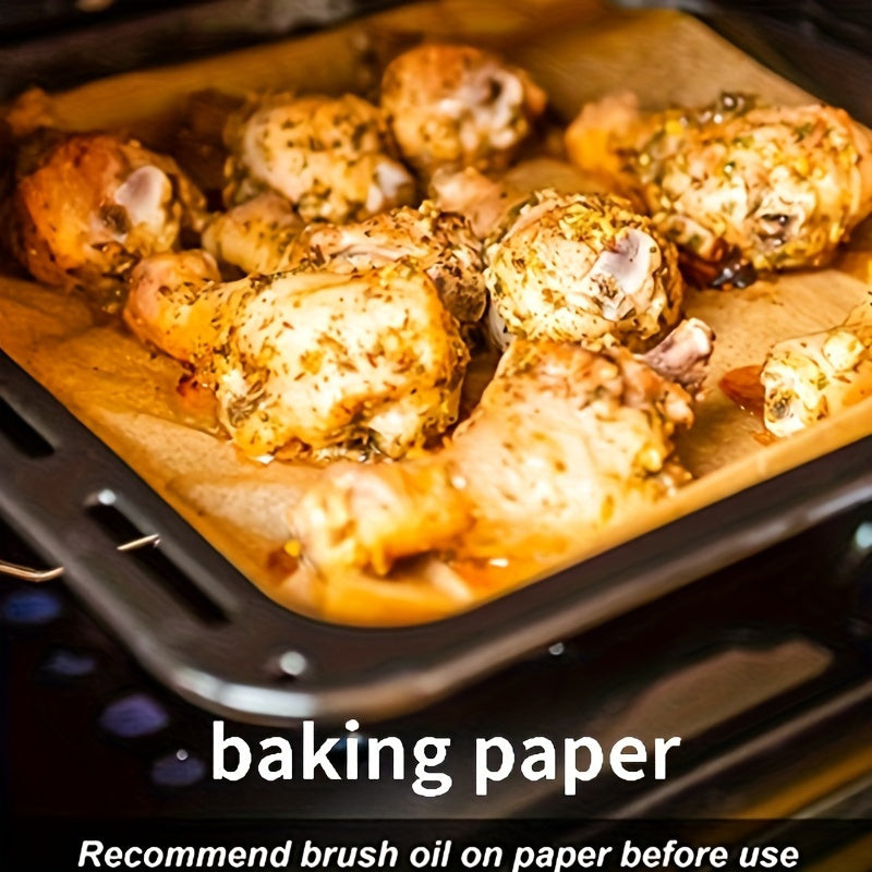 50pcs Pre-Cut Non-Stick Parchment Paper Sheets, 9.0 x 13.0inch - Unbleached, Ideal for Baking, Grilling, Frying, and Steaming, Suitable for Most Baking Sheets, Baking Sheets for Pantry