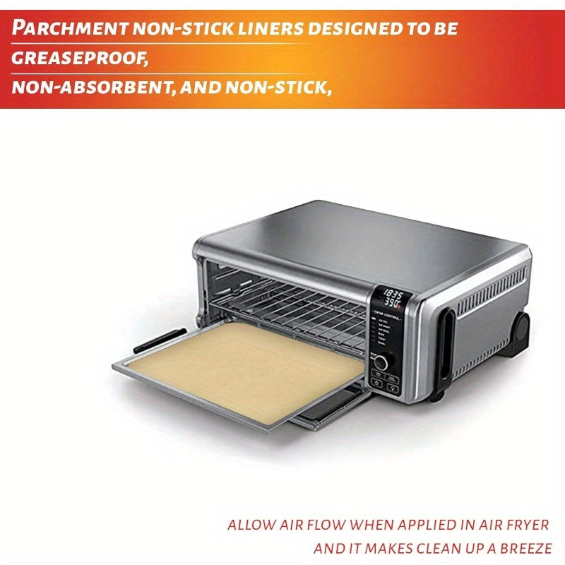 100 Sheets 12-Inch Air Fryer Parchment Paper Squares - Unbleached Pre-Cut Non-Stick Disposable Baking Liners with Rounded Corners, 428°F Safe, Compatible with Ninja Foodi Flip, Cuisinart Toaster Oven, Microwave, Oven, Steamer - Precut for Easy Use, No