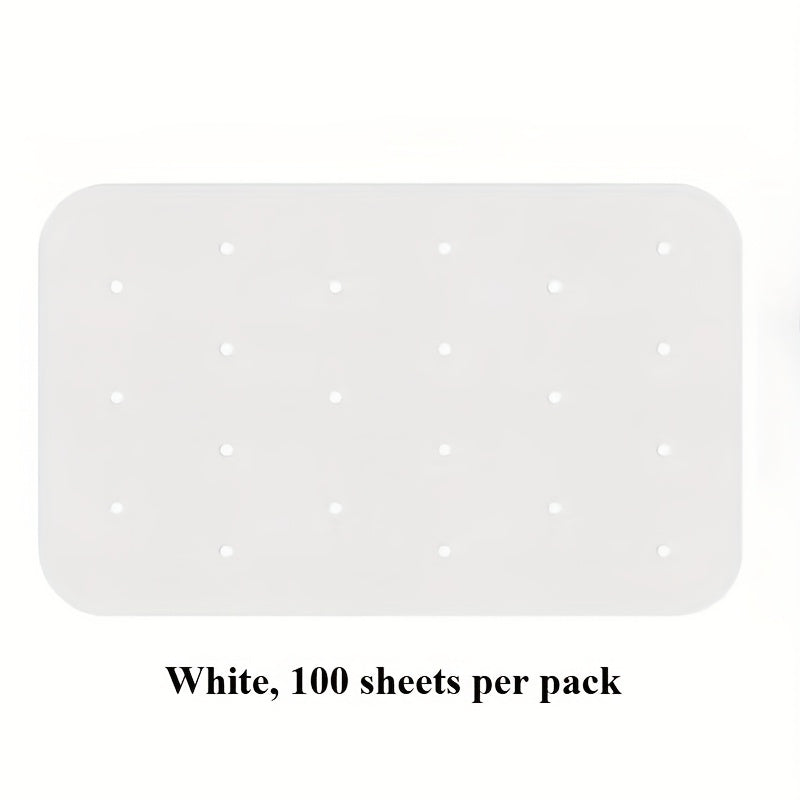 100pcs Non-Stick Rectangular Parchment Paper Liners 5.5x8in - Disposable Air Fryer Liners, Baking Paper Oil-Proof, with Perforated Steamer Liners for Oven, Air Fryer, Steamer, Kitchen Utensils, Kitchen Accessories, Home Kitchen Supplies