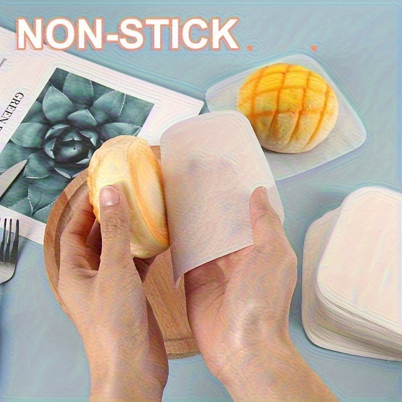 100 Sheets 3.9x3.9inch Square Paper, Suitable for Separating BBQ, Cookies, Frozen Food, and Candy Packaging, or as Baking and Candy Wrapping Paper