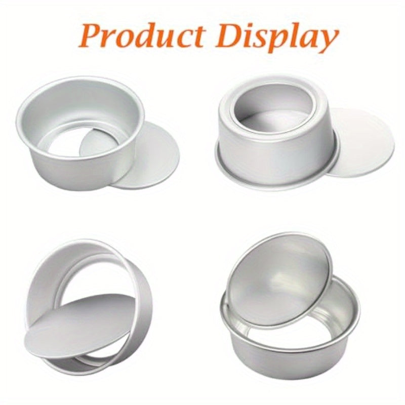 4 Inch Small Cake Pan Set of 24 Nonstick Aluminum Cake Baking Pans with 100pcs Round Parchment Paper Cake Pans with Removable Bottom for Mini Cheesecakes Pizzas and Dessert