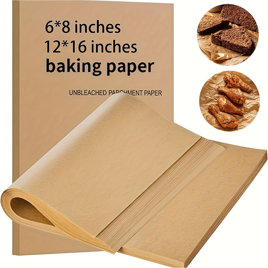 200 Sheets Rectangular Parchment Paper, Silicone Oil-Resistant Baking & Grilling Paper, Steaming & Roasting Wrapping Paper for Halloween, Christmas, Easter, Ramadan, Thanksgiving