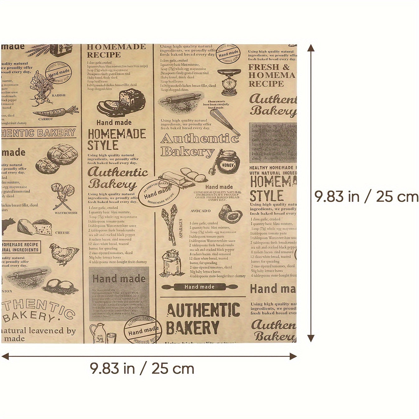 50 Vintage Newspaper Printed Grease-Proof Wrapping Paper - True Baking Style Food Wrap Paper for Sandwiches, Burgers, and Breads, Ideal for Home Kitchens