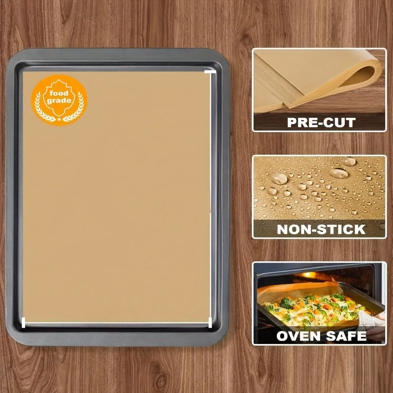 50pcs Pre-Cut Non-Stick Parchment Paper Baking Sheets - 9 x 13 Inch, High-Quality for Baking, Cooking, Grilling, Air Fryer, Steaming, Perfect for Thanksgivin