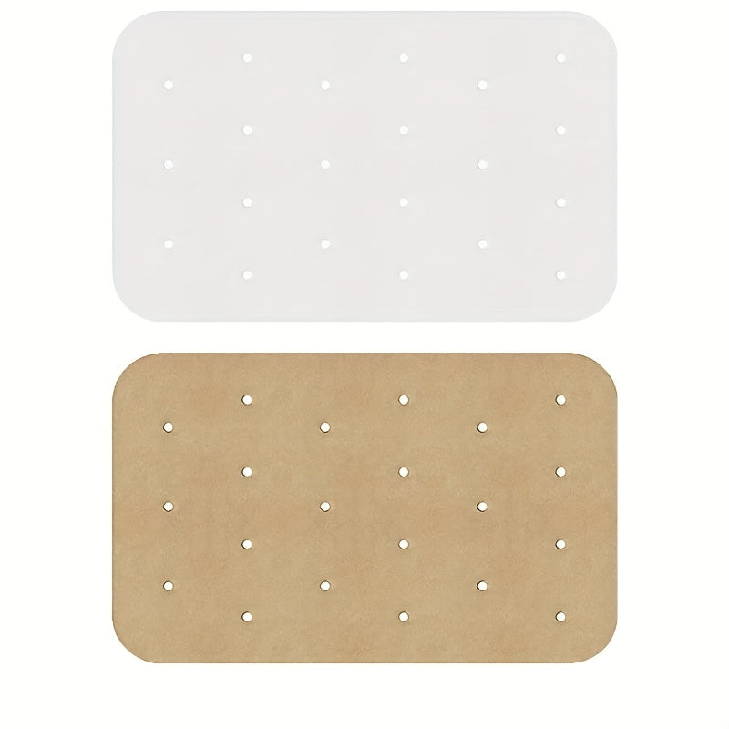 100pcs Non-Stick Rectangular Parchment Paper Liners 5.5x8in - Disposable Air Fryer Liners, Baking Paper Oil-Proof, with Perforated Steamer Liners for Oven, Air Fryer, Steamer, Kitchen Utensils, Kitchen Accessories, Home Kitchen Supplies