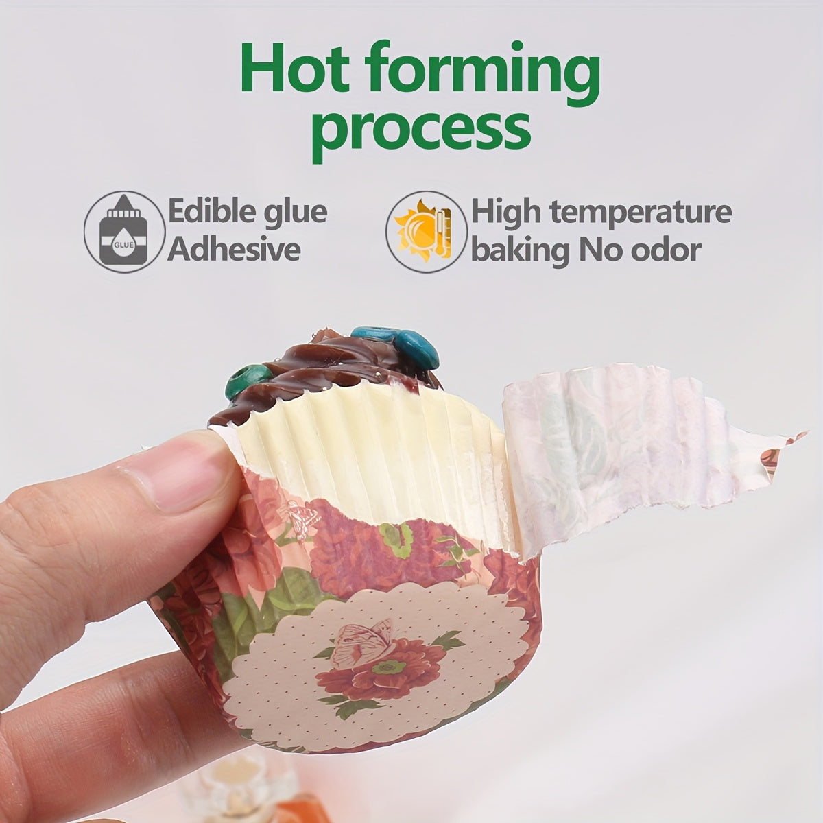 100-Pack Greaseproof Paper Cupcake Liners, Mother'S Day Themed, Butterfly & Flower Pattern, High-Temperature Resistant, Odor-Free, Convenient Hygienic Baking Cups for Muffins and Desserts