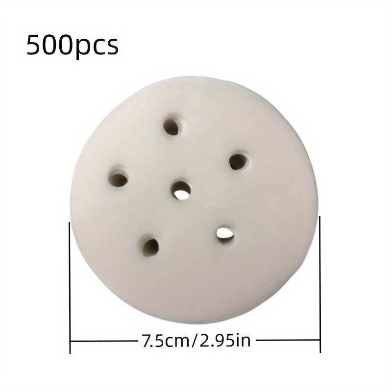 500pcs Food Grade Disposable Steamer Liners - 2.95 Inch Round Parchment Paper for Steaming Buns, Dumplings & Baking, Heat-Resistant up to 392°F, Non-Stick, Kitchen Essentials, Dumpling Preparation, Perforated Design, Nonscratch Surface