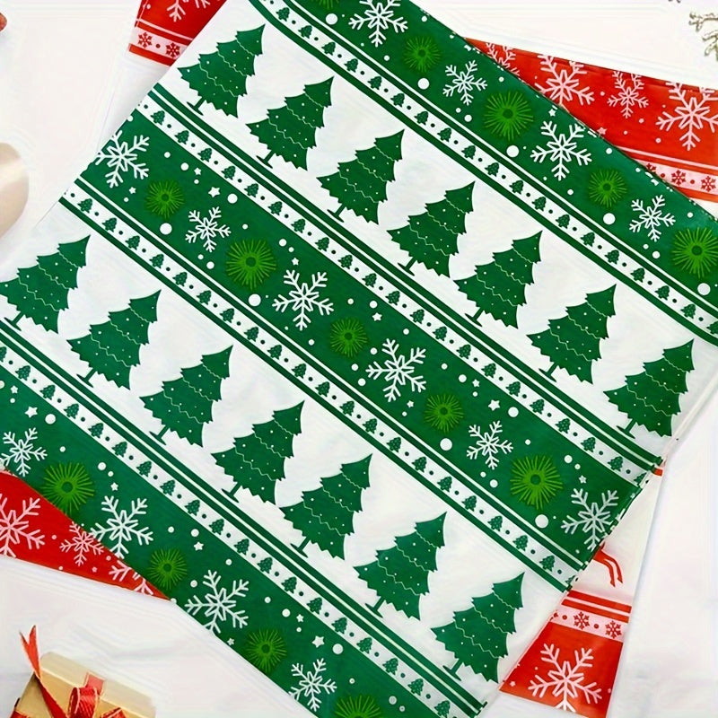 50-Pack Christmas Themed Oil-Absorbing Paper Sheets - Festive Bakery Parchment Paper for Hamburgers, Baked Goods, Fried Chicken - Disposable, Pre-Cut, Individual Paper Towels with Holiday Designs