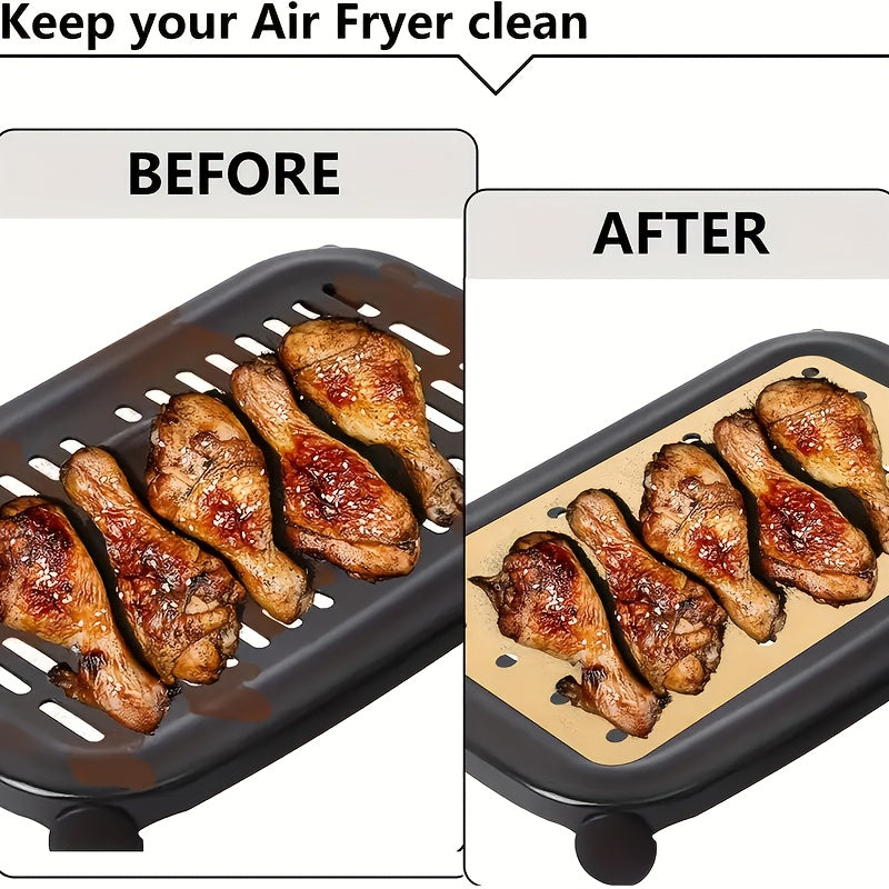 100pcs Non-Stick Rectangular Parchment Paper Liners 5.5x8in - Disposable Air Fryer Liners, Baking Paper Oil-Proof, with Perforated Steamer Liners for Oven, Air Fryer, Steamer, Kitchen Utensils, Kitchen Accessories, Home Kitchen Supplies
