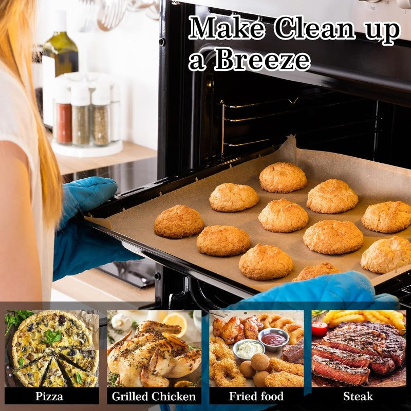 300pcs 9x11 Inch Parchment Paper Sheets - Disposable Air Fryer & Toaster Oven Liners, Non-Stick Rectangular Baking Sheets for Cuisinart, Emeril Lagasse, Ninja Foodi, Breville, Instant Pot - Easy Cleanup, Even Heat Distribution, Kitchen Essentials, Baking