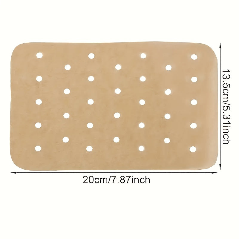 100pcs Non-Stick Rectangular Parchment Paper Liners 5.5x8in - Disposable Air Fryer Liners, Baking Paper Oil-Proof, with Perforated Steamer Liners for Oven, Air Fryer, Steamer, Kitchen Utensils, Kitchen Accessories, Home Kitchen Supplies