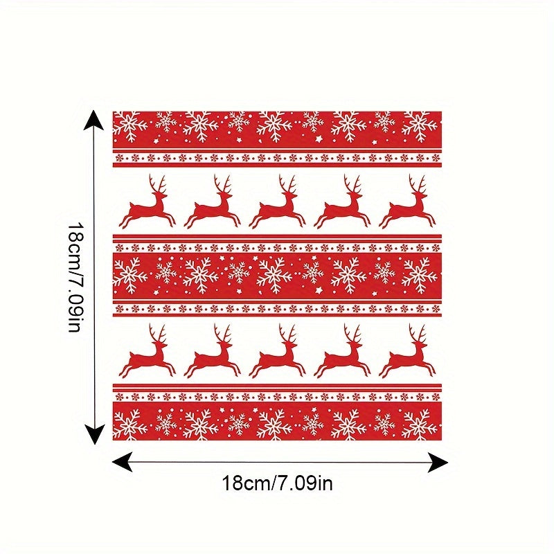 50-Pack Christmas Themed Oil-Absorbing Paper Sheets - Festive Bakery Parchment Paper for Hamburgers, Baked Goods, Fried Chicken - Disposable, Pre-Cut, Individual Paper Towels with Holiday Designs