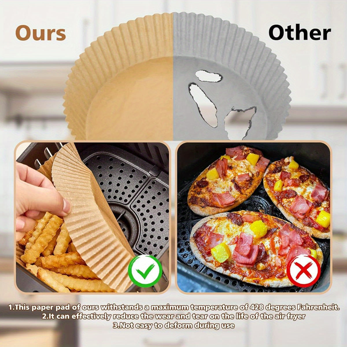 Air Fryer Disposable Paper Liner, 100pcs Air Fryer Airfryer Parchment Paper Liners Round, Non- stick Grease Proof Bakery Baking Paper for Air Fryer Basket Roasting, Oil- proof, Food Gra plants live clearance sale vegetable seeds seeds hosta plants plants