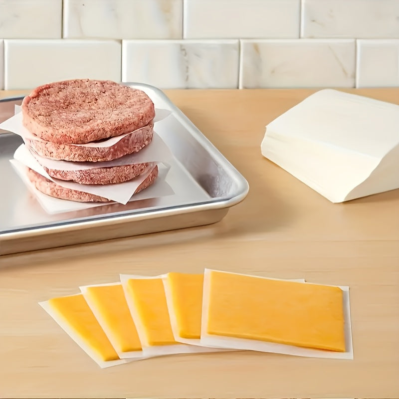 100 High-quality Non Stick Meat Paper Cubes, Food Grade, Oil And Water Resistant, Suitable For Hamburger Cake Separation, Baking, Grilling, Cake, Freezing, Candy Packaging, Multi-purpose Use