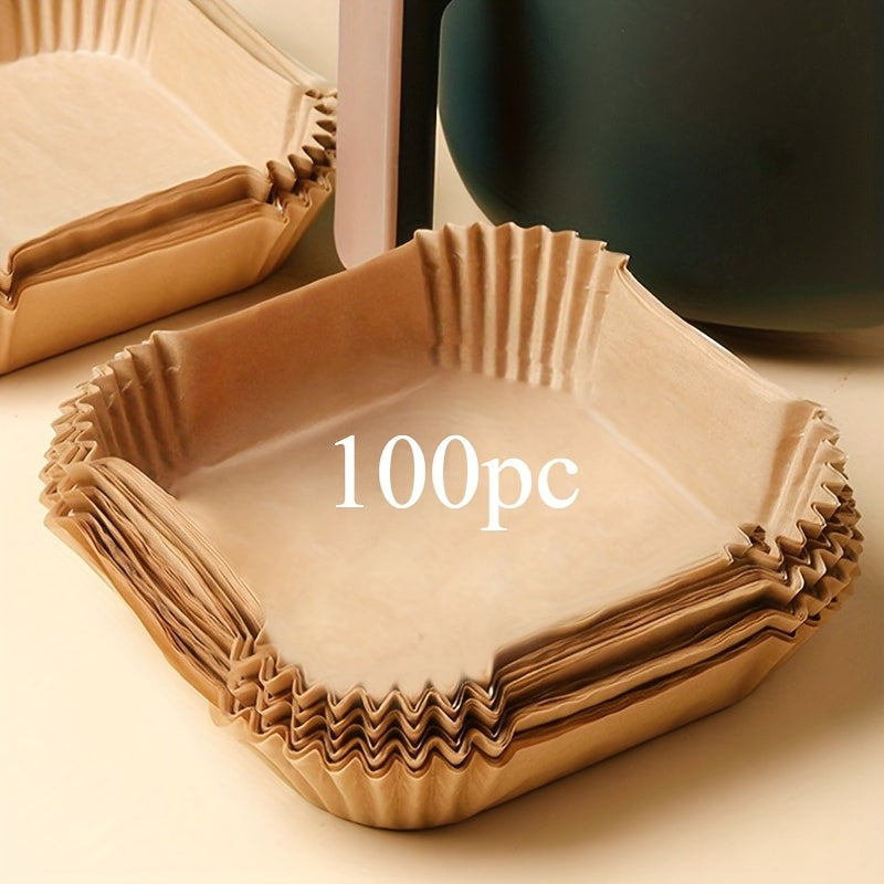 100pcs Heavy-Duty Non-Stick Baking Sheets, Oven & Air Fryer Liners, Cookie, Pizza, Pastries - Easy Cleanup, Even Heat Distribution, Kitchen Paper Mats for Baking, Roasting, Broiling - Compatible with Ovens, Air Fryers, Convection Ovens, Air Fryer