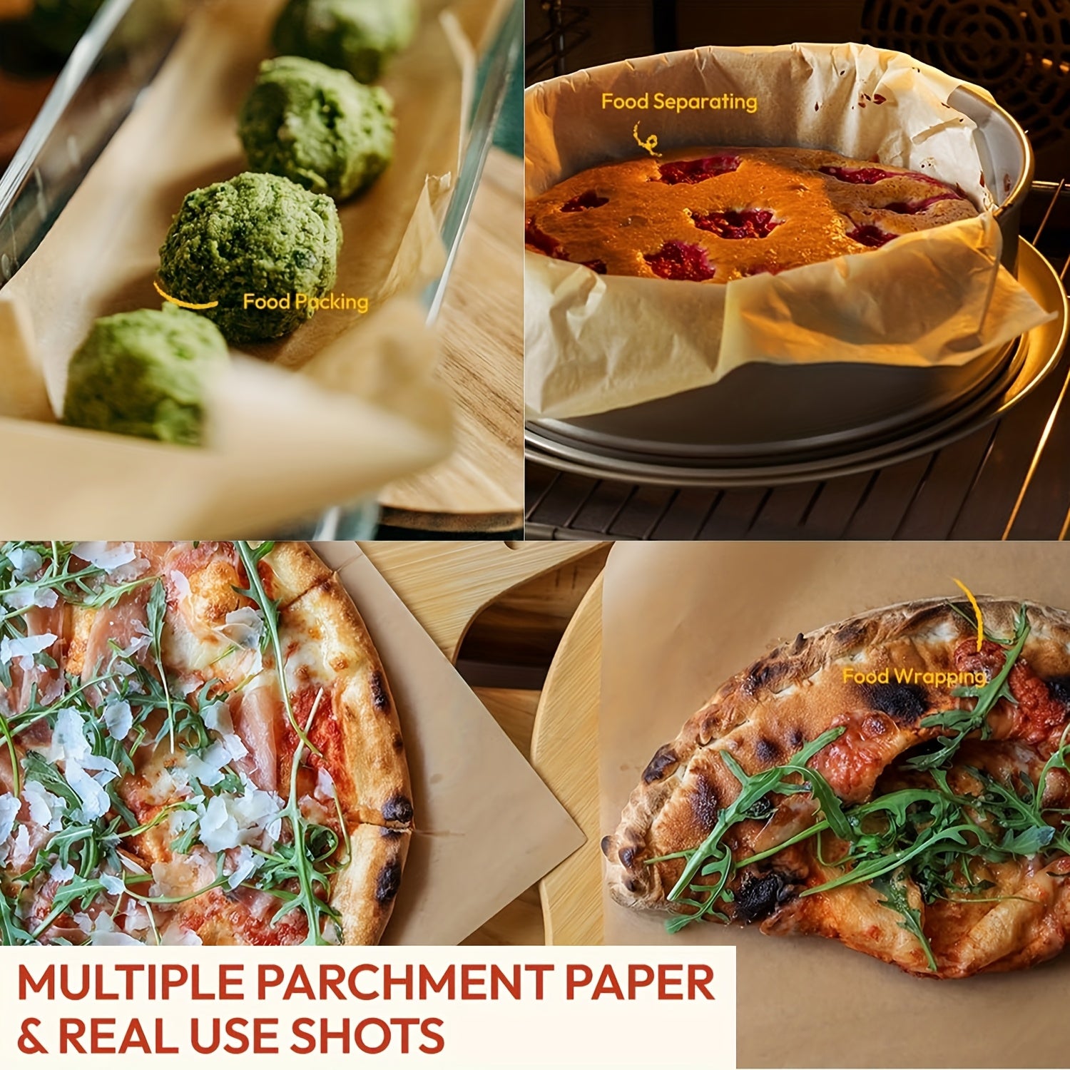1 Roll Unbleached Parchment Paper - Non-Stick, Serrated Cutter for Baking, Cooking, Air Fryer, Silicone Oil Resistant, Ideal for Chicken, Fish, Vegetables & More - Perfect for Home Cooking, Baking Essentials|Serrated Edge Design|Nonstick Paper