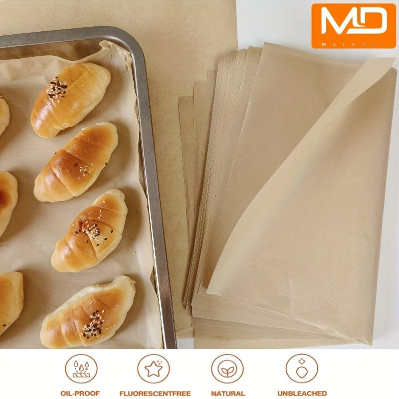 200/100/50 Sheets Parchment Paper Baking Sheets - Pre-Cut Non-Stick Unbleached Heavy Duty Baking Paper, 8"x6" (20x15cm) Fits Half Sheet Pans for Baking, Air Fryer, Grilling, Steaming & Oven Cooking, Kitchen Essentials, Product