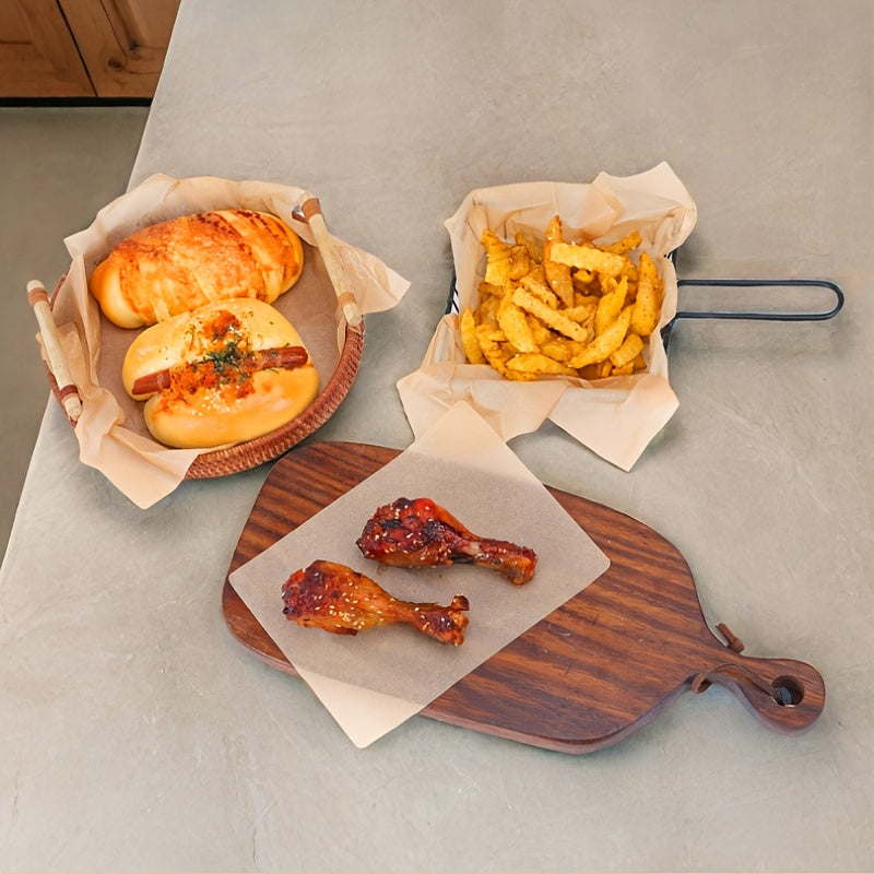 Multi-Sized Heavy-Duty Baking Oil-Resistant & Anti-Stick Paper - Heat-Resistant up to 450°C/932°F, Beige Kitchen & Dining Mat for Oven, Grill, Frying - Induction-Safe, Parchment Paper for Baking, Roasting, Grilling - Ideal for Holiday Meals & Everyday