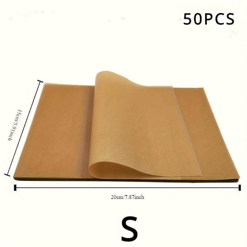 50pcs Pre-Cut Non-Stick Parchment Paper Sheets, 9.0 x 13.0inch - Unbleached, Ideal for Baking, Grilling, Frying, and Steaming, Suitable for Most Baking Sheets, Baking Sheets for Pantry