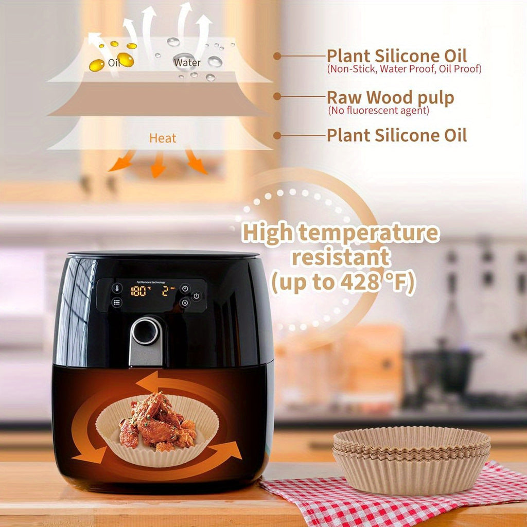 Air Fryer Disposable Paper Liner, 100pcs Air Fryer Airfryer Parchment Paper Liners Round, Non- stick Grease Proof Bakery Baking Paper for Air Fryer Basket Roasting, Oil- proof, Food Gra plants live clearance sale vegetable seeds seeds hosta plants plants
