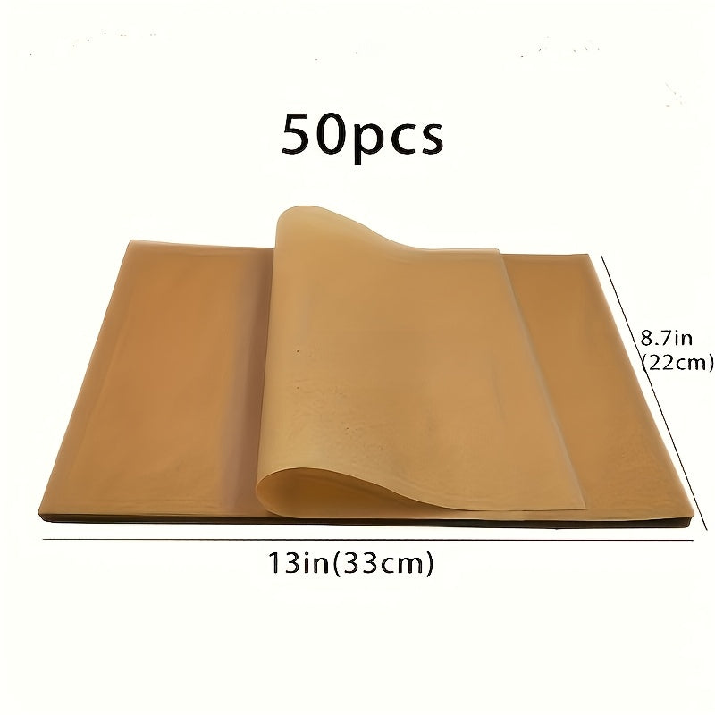50-Pack Pre-Cut Parchment Paper Baking Sheets - 9x13 Inch Unbleached Non-Stick, Half Sheet Pan Size - For Baking, Cooking, Grilling, Air Fryer, Steaming, Deep Fryer - Perfect For Home Bakers & Kitchen Enthusiasts