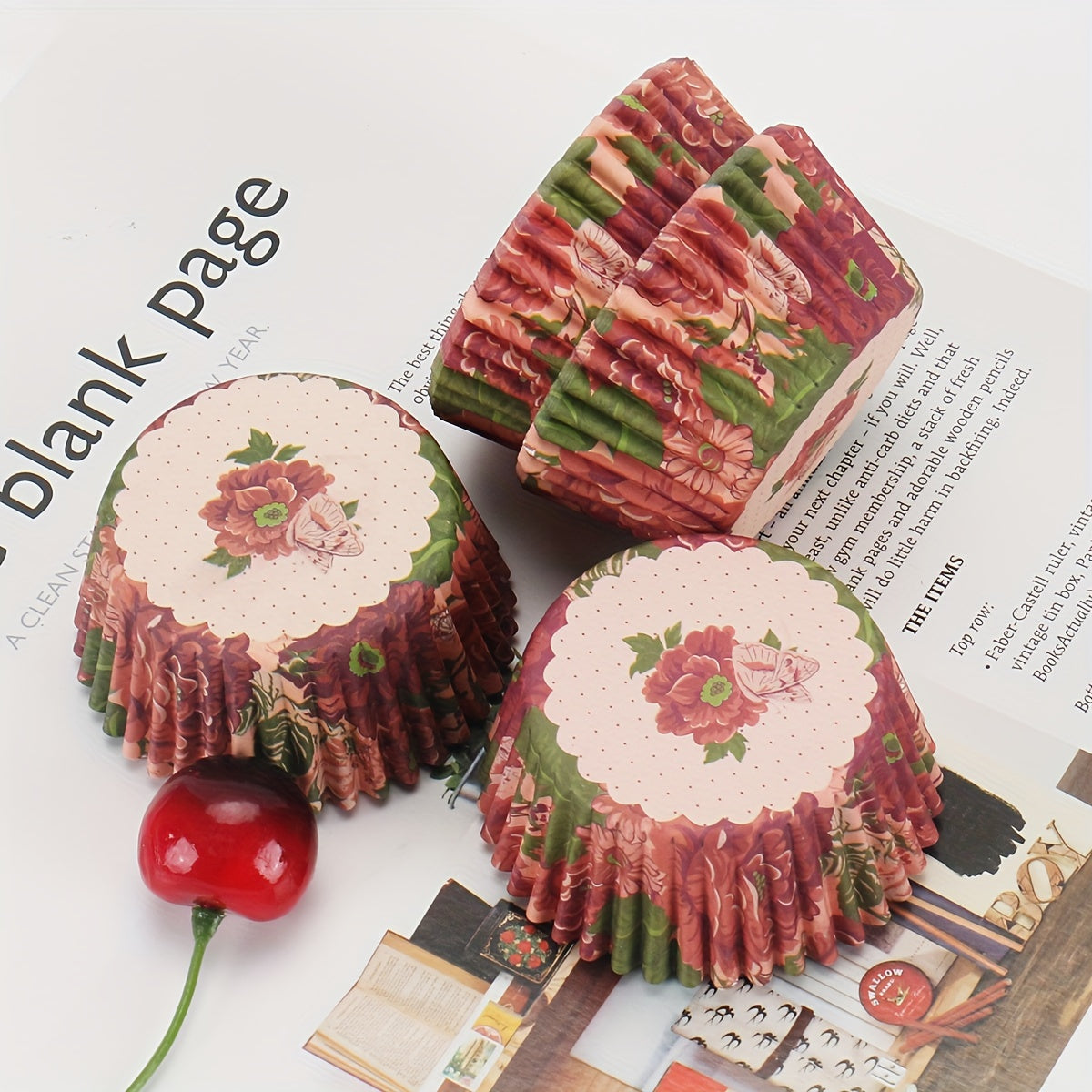 100-Pack Greaseproof Paper Cupcake Liners, Mother'S Day Themed, Butterfly & Flower Pattern, High-Temperature Resistant, Odor-Free, Convenient Hygienic Baking Cups for Muffins and Desserts