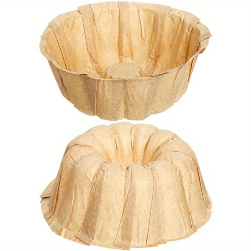 100pcs Mini Fluted Tube Pan Liners - Nonstick Disposable Baking Sheets, 4 Inch Round Cake Pans for Angel Food, Pies, Scones, Pineapples - Perfect for Weddings, Parties, Home Baking - Easy Release & Cleanup, Party Desserts, Fluted Edge Design, Durable