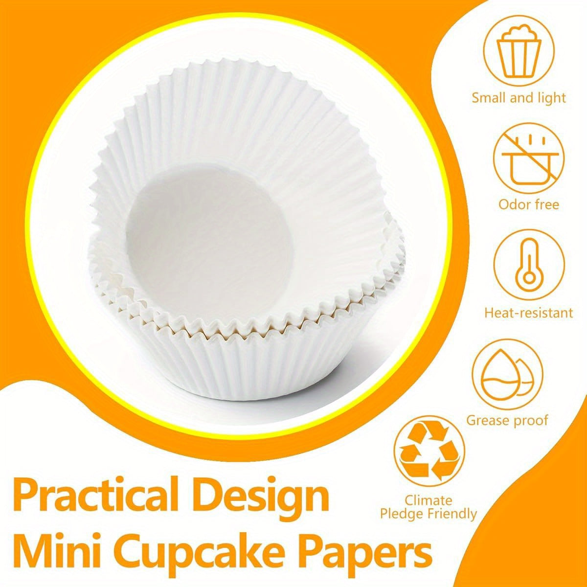 1000pcs Heavy-Duty Greaseproof Cupcake Liners - Non-Stick Baking Cups, Heat-Resistant up to, for Wedding, Birthday, Party, Everyday Baking - Commercial & Home Kitchen Use (1000 Count), Party Supplies, Uniform Shape, Foodsafe Material, Event Planners