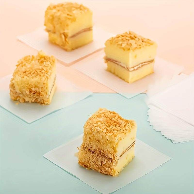 100 High-quality Non Stick Meat Paper Cubes, Food Grade, Oil And Water Resistant, Suitable For Hamburger Cake Separation, Baking, Grilling, Cake, Freezing, Candy Packaging, Multi-purpose Use