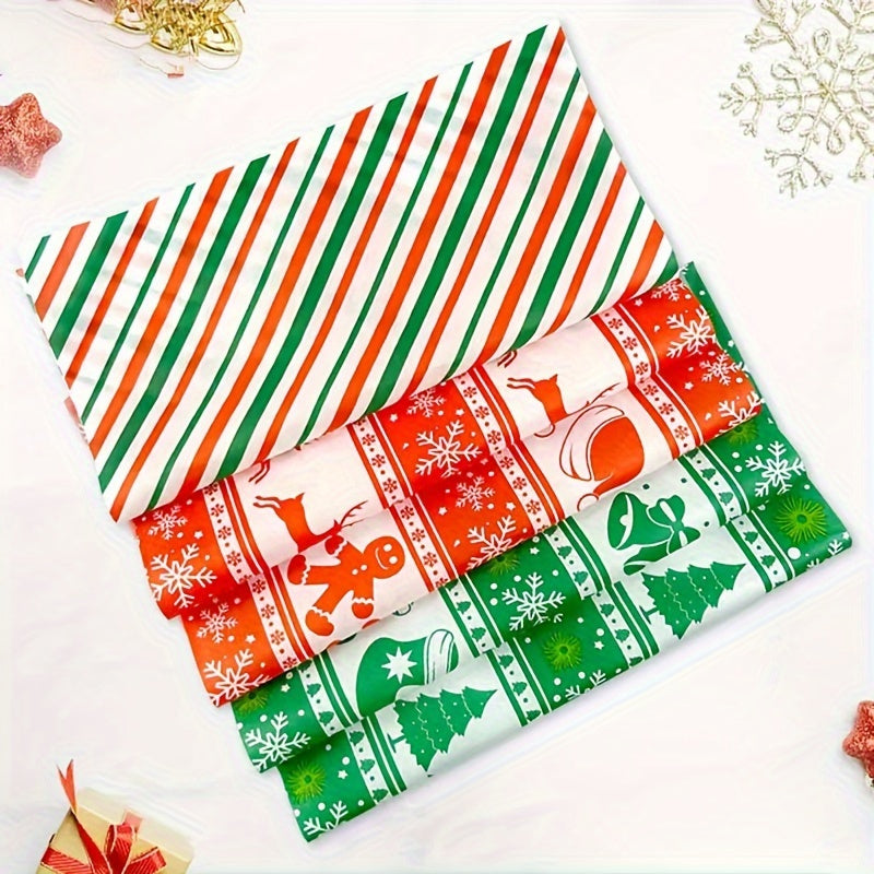 50-Pack Christmas Themed Oil-Absorbing Paper Sheets - Festive Bakery Parchment Paper for Hamburgers, Baked Goods, Fried Chicken - Disposable, Pre-Cut, Individual Paper Towels with Holiday Designs