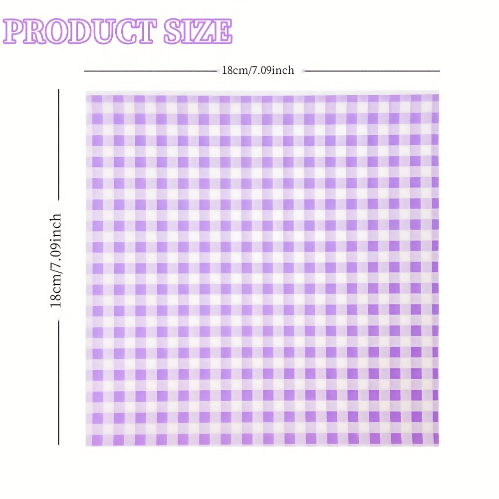 100pcs Grid Pattern Baking Paper Sheets - Non-Stick & Grease Proof for Air Fryer, Oven Countertops Crafts & Food Prep-Oil-Proof Wax Paper