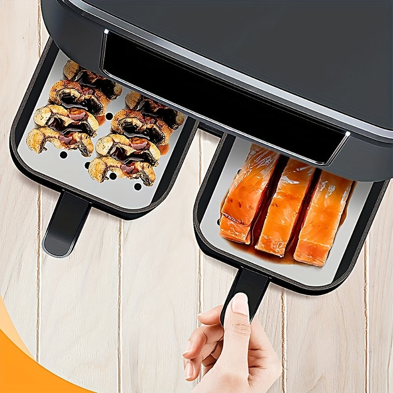 100pcs Non-Stick Rectangular Parchment Paper Liners 5.5x8in - Disposable Air Fryer Liners, Baking Paper Oil-Proof, with Perforated Steamer Liners for Oven, Air Fryer, Steamer, Kitchen Utensils, Kitchen Accessories, Home Kitchen Supplies