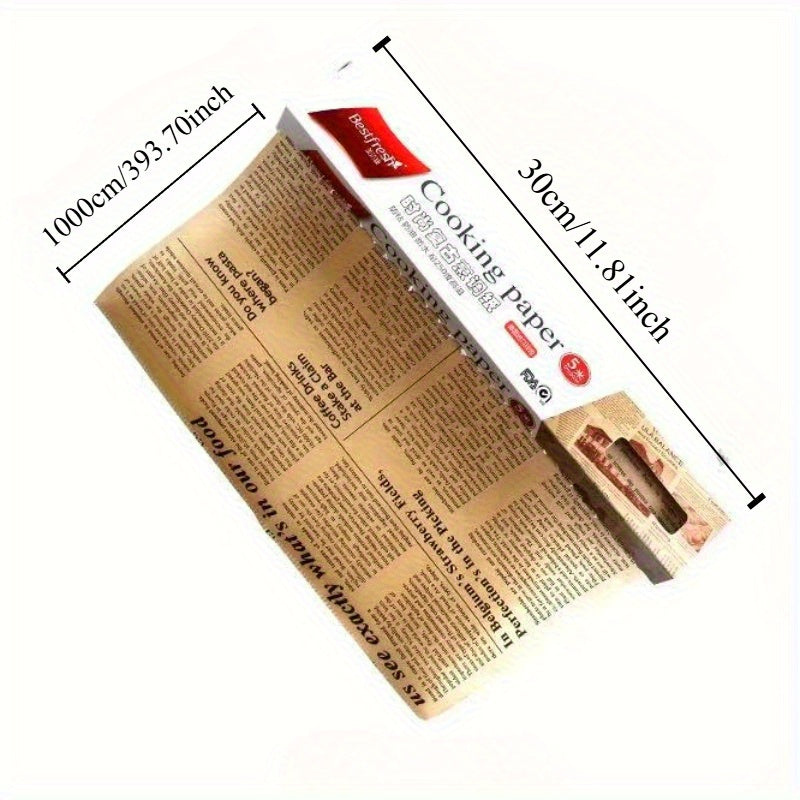 1 Roll Heavy-Duty Non-Stick Baking Paper - Perfect for Baking, Grilling, Air Frying & Steaming Chicken, Fish & Vegetables - Ideal for Festive Occasions & Everyday Kitchen Use, Baking Essentials|Festive Kitchenware|Durable Baking Paper, Baking Supplies