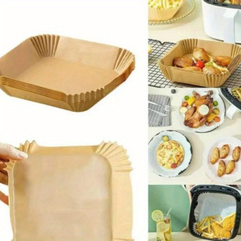 100pcs Heavy-Duty Non-Stick Baking Sheets, Oven & Air Fryer Liners, Cookie, Pizza, Pastries - Easy Cleanup, Even Heat Distribution, Kitchen Paper Mats for Baking, Roasting, Broiling - Compatible with Ovens, Air Fryers, Convection Ovens, Air Fryer